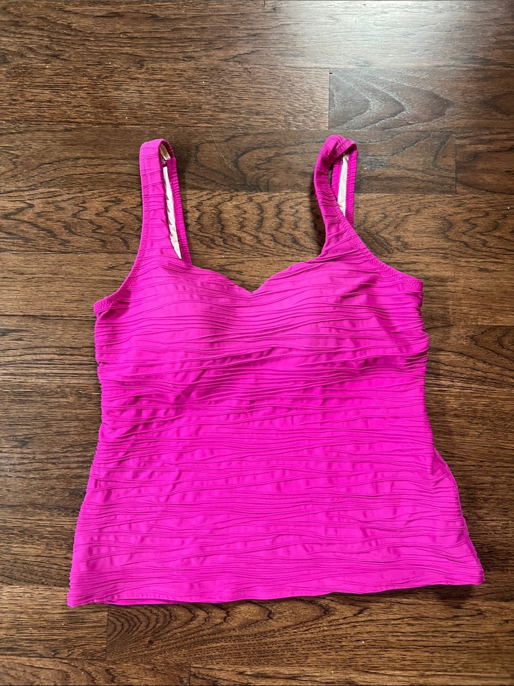 Women’s Lands’ End Magenta Textured Swim Tank/ Tankini Top – Size 12